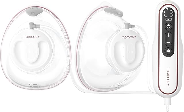 Momcozy Ultra-Light & Hands Free Breast Pump V2, Potent Wearable Pump with 27 Pumping Combinations, Low Noise Painless Portable Double Electric Pump, 17/19/21/24/27mm Flange