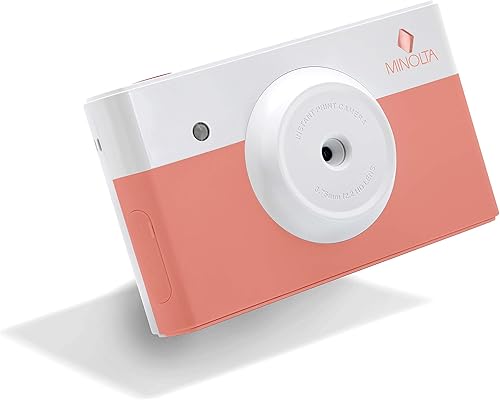 Miniatura 5 de Minolta Cámara digital Instapix 2 en 1 de impresión instantánea e impresora Bluetooth, color rosa coral