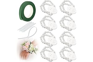DIY Corsage Creation Simplified: 8-Pack Wrist Corsage Bracelets for Elegant Floral Accessories