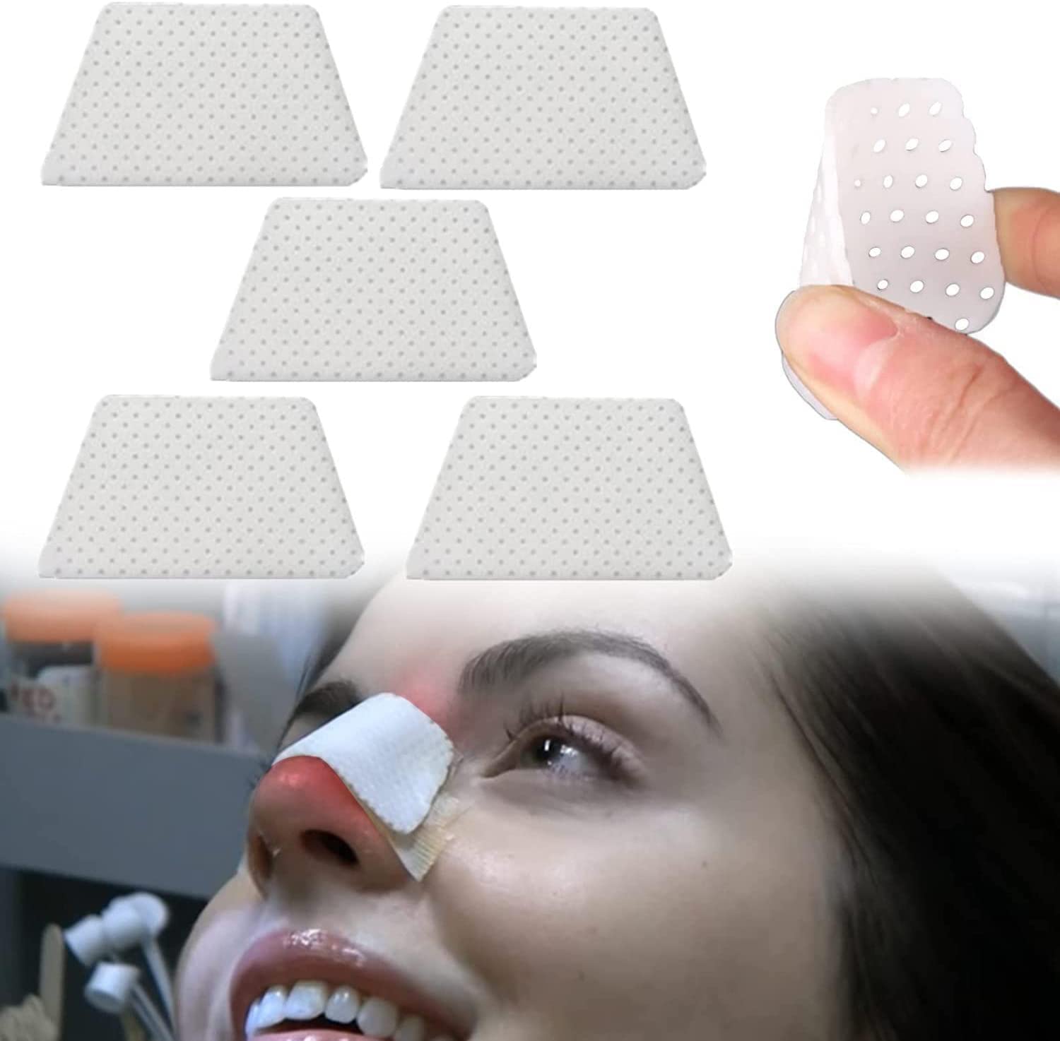 Thermoplastic Nasal Splints,Nose Brace Fracture, External Nose Support Protector for Rhinoplasty Septoplasty Surgery, ENT, Orthopedic Immobilization, 5pcs