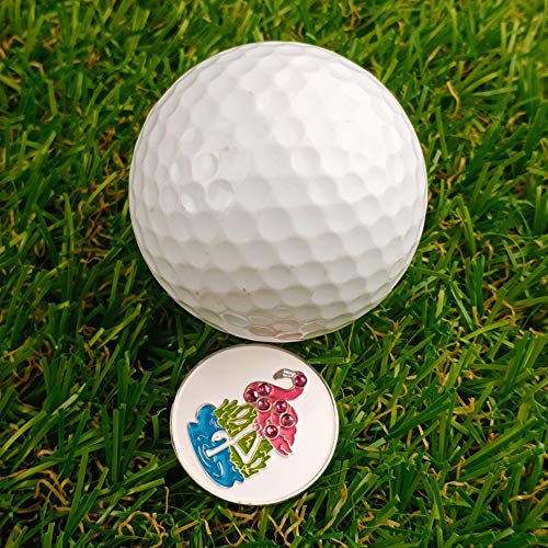 Golters Golf Ball Markers With Hat Clips Value Sets For Men Women Golfer, Removable Attaches Easily To Golf Cap Premium Gifts (Pinapple Flamingo) #TOP1