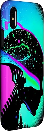 Vista 9 de iPhone 11 Pro Max Trippy Vaporwave Alien Head Skull Dripping Paint UFO Art Case