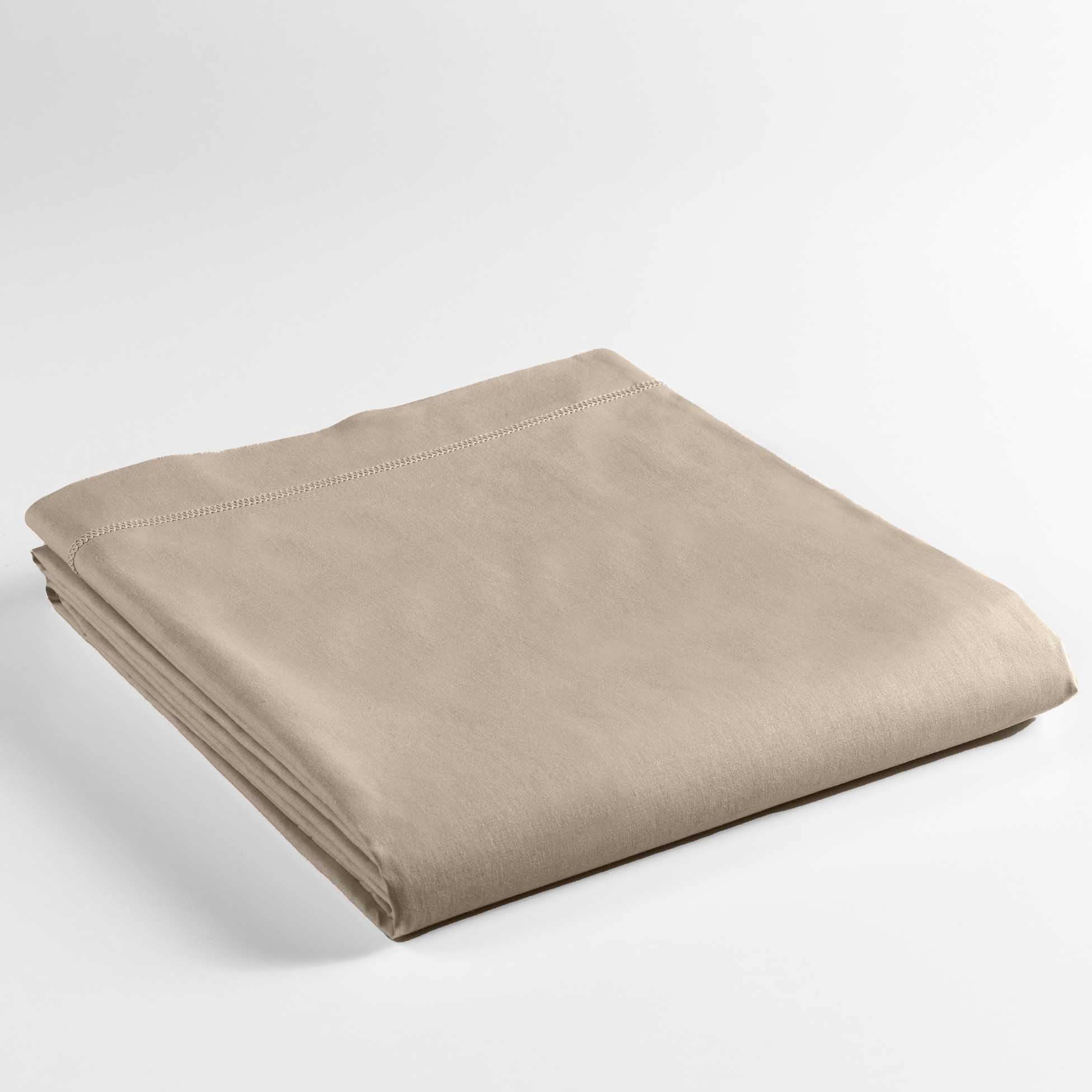 Douceur D'intérieur Sand Flat Sheet (240 X 300 Cm) Lina 100% Cotton