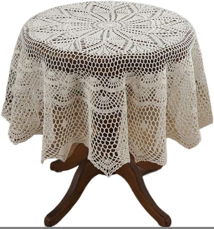 Nappe de décoration de banquet champêtre et dîners de famille en coton au crochet