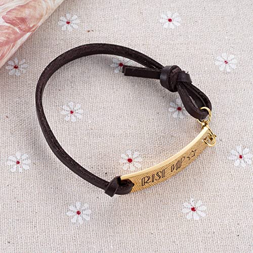 MIXJOY Hamilton Broadway Musical Merchandise Gifts Rise Up Brown Leather Bracelet Jewelry for Teen4