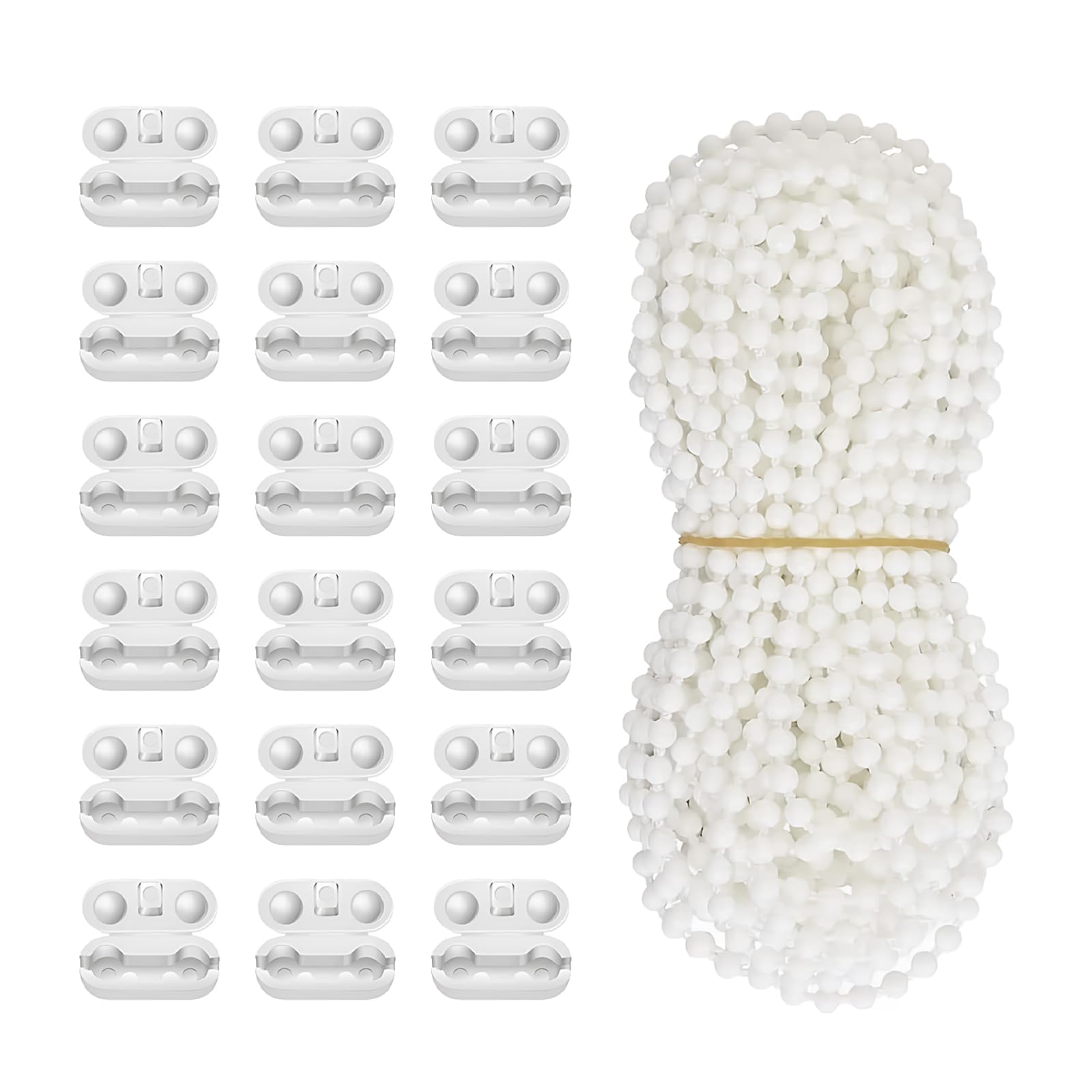 20 Meters (65.6 Feet) Roller Blind Chain with Connectors,Roller Blind Cords,Replacement Blind Cord,Adjustable Length,for Roman,Vertical,and Venetian Blinds