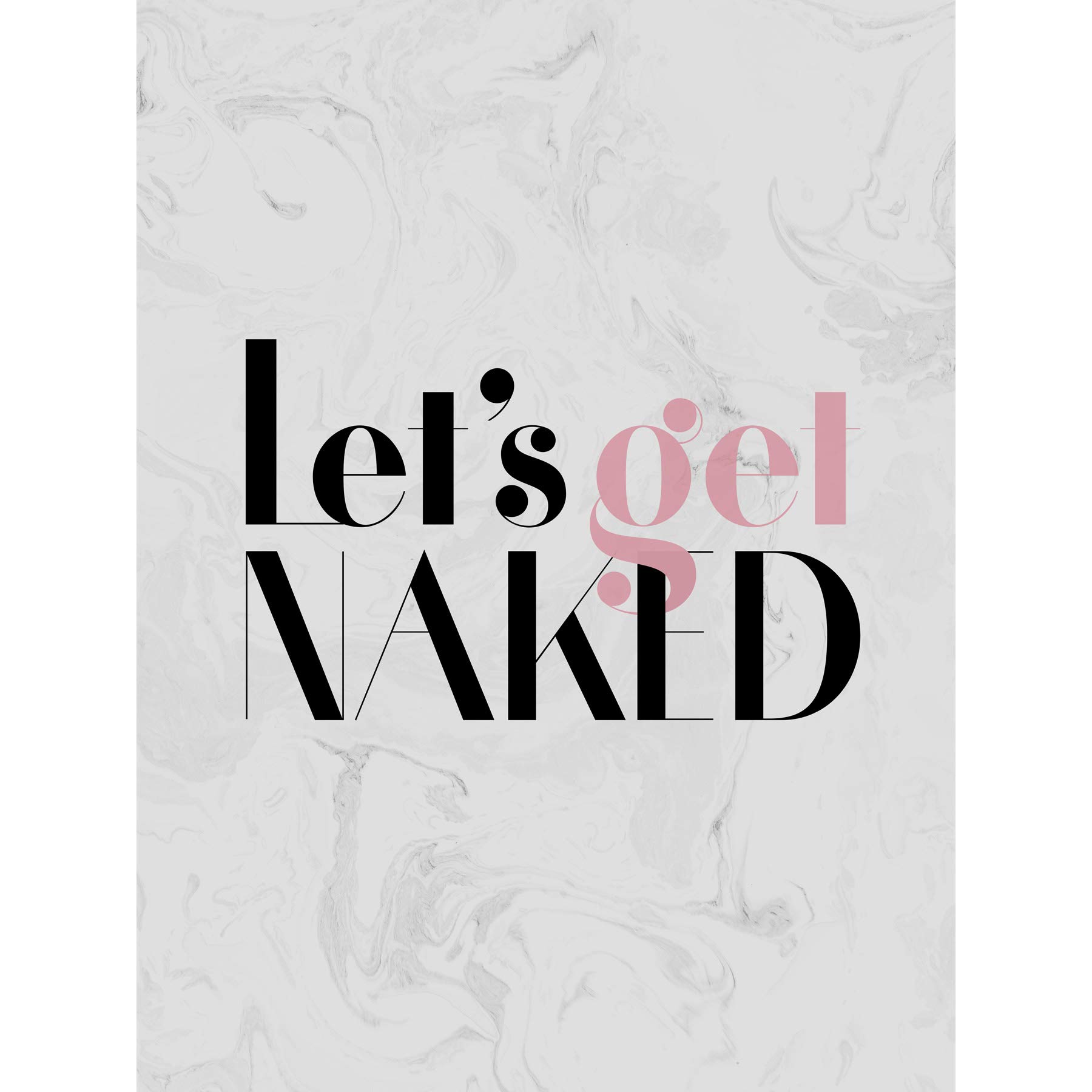 Wee Blue Coo Dusty Rose Lets Get Naked Large Art Print Poster Wall Decor 18x24 inch