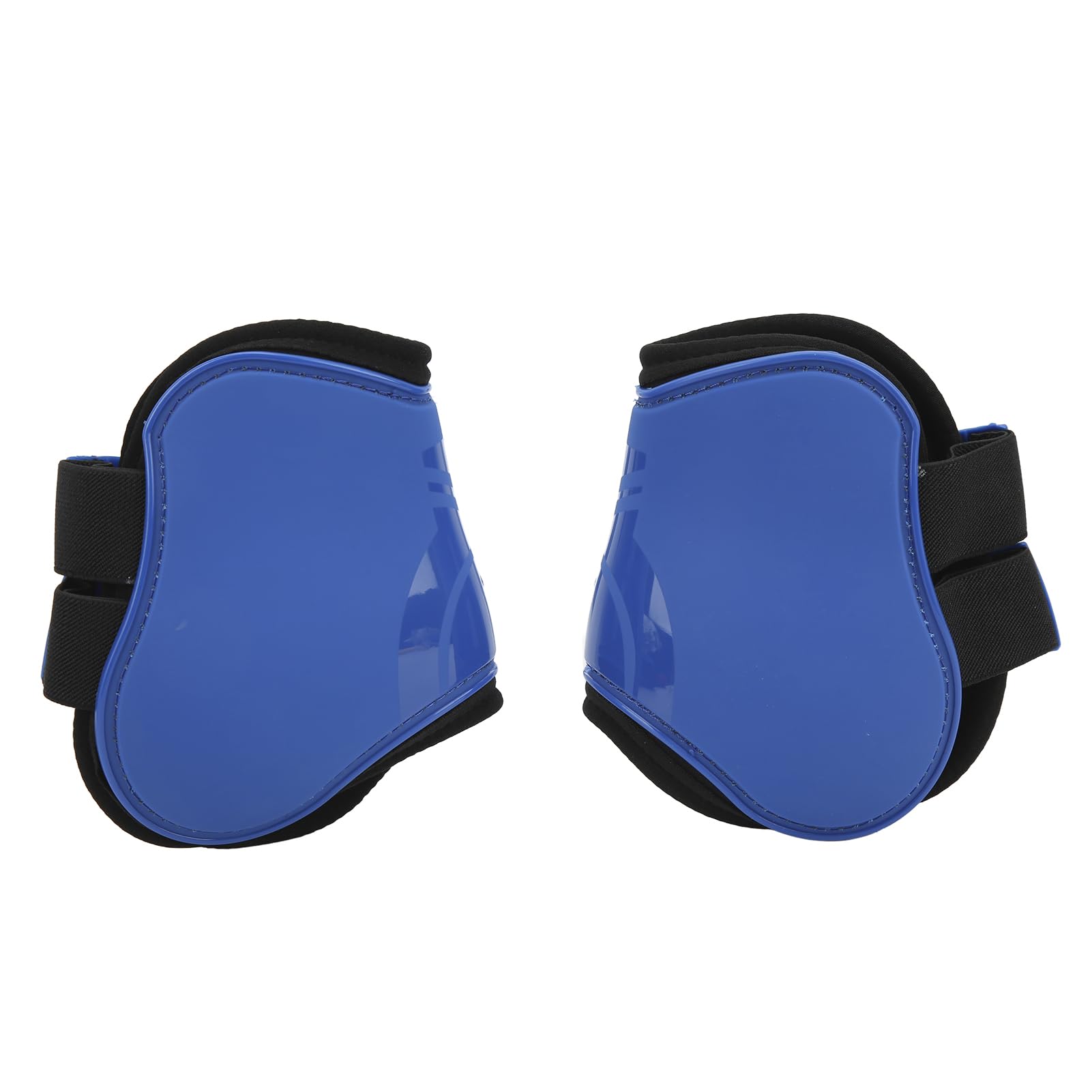 4 pezzi Stivali posteriori anteriori per cavallo Stivali per gambe in neoprene resistenti agli urti Stivali per tendini per cavalli per saltare Sport ad alta velocità (Un conjunto de azul delante y