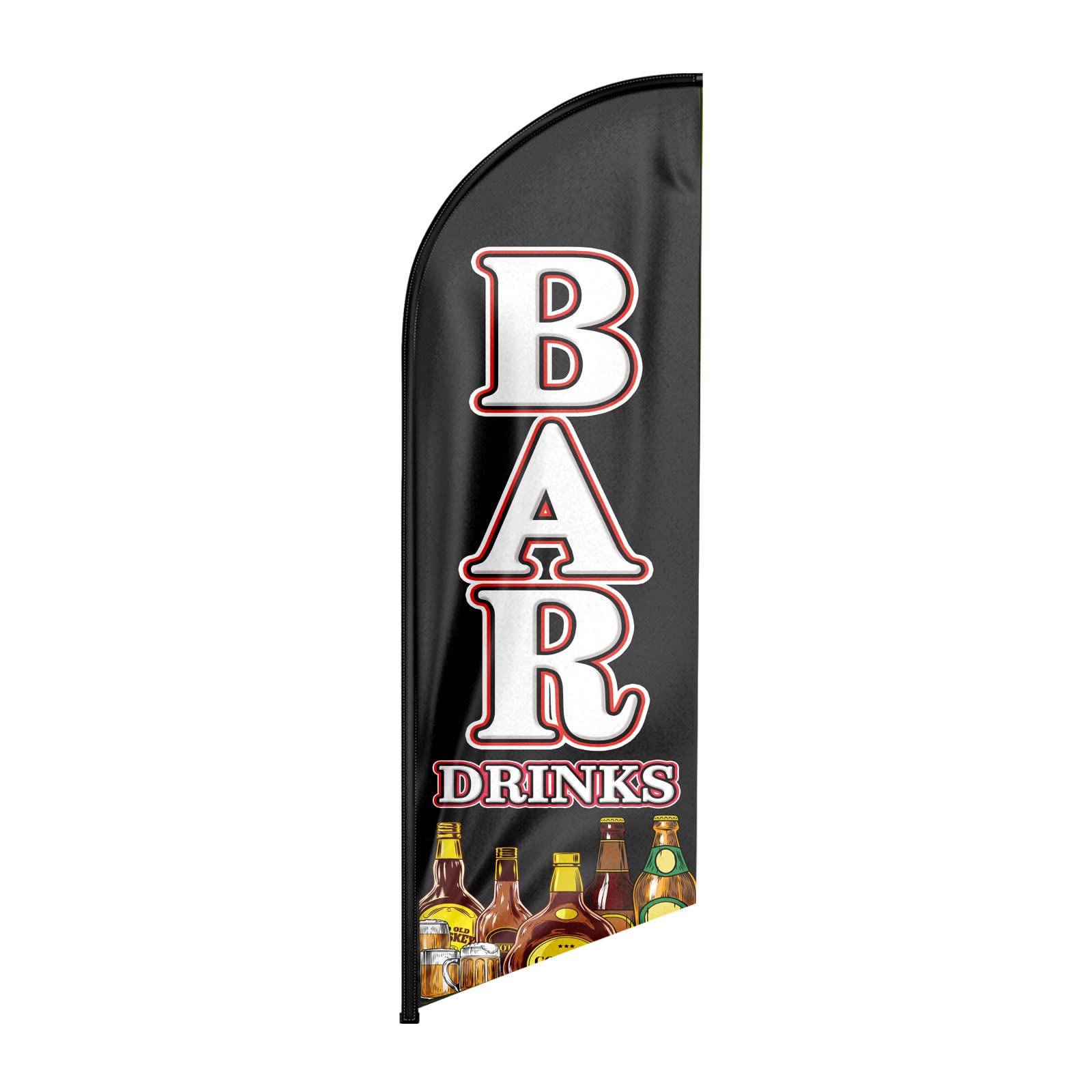 FSFLAG Drapeau de liqueur Swooper, 2,4 m, drapeau de publicité d'alcool, bannière pour entreprises et vitrines (drapeau uniquement