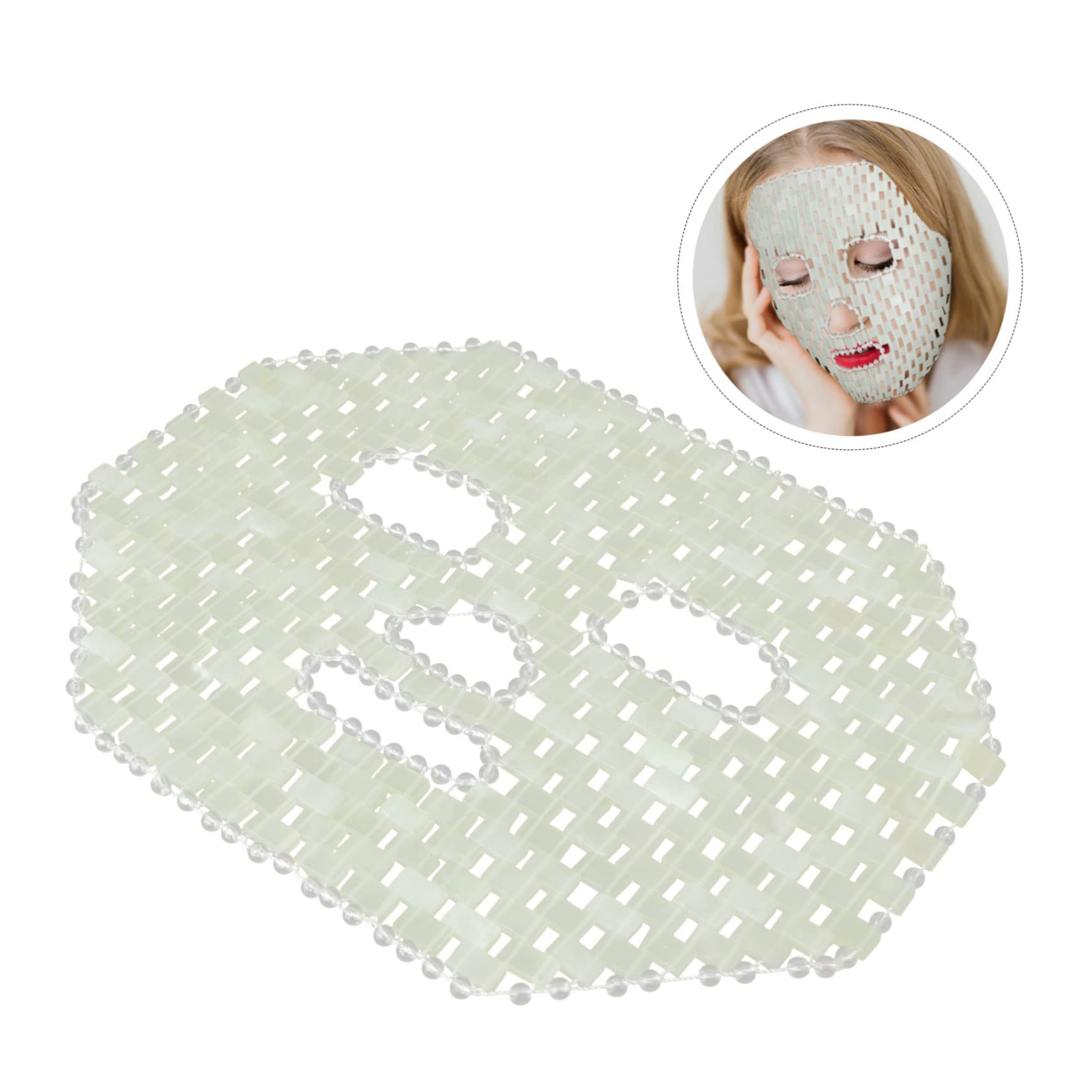 Maschera in Jade Verde per Terapia Viso e Sollievo | 1 Pezzo, Uso Domestico e Scolastico, Effetto Rinfrescante, Supporto per Gonfiore Muscolare
