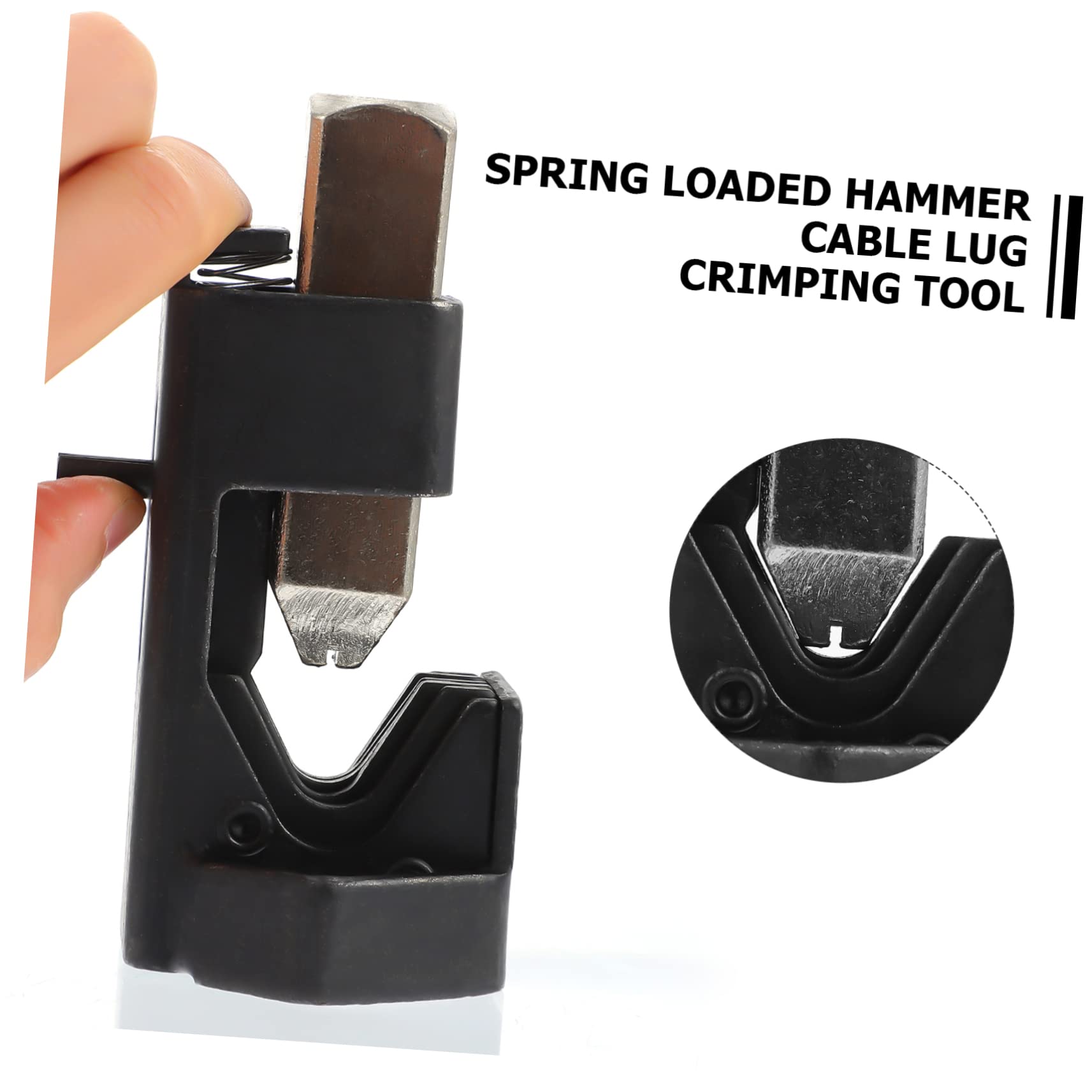 Crimpatrice a Martello per Cavi in Acciaio Inox, Nero | Giunzione Terminale-cavo, Crimpature Pulite, Utensile Multifunzione per Batteria