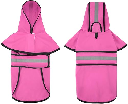 Miniatura 126 de HDE Dog Raincoat Jacket Reflective Adjustable Hooded Pet Poncho Rain Coat with Leash Hole for Small to X-Large Dogs Camo - S