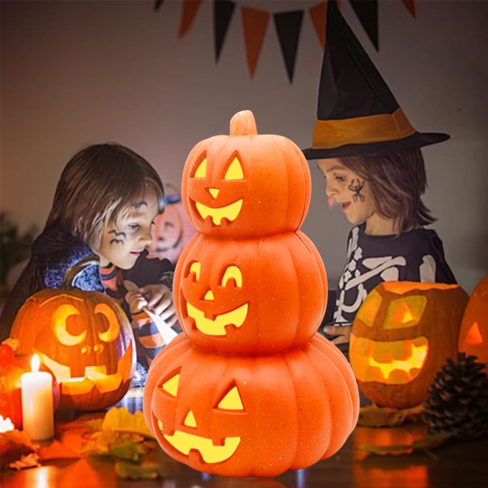Jack O latarnia dyniowa LED, 3 poziomy, dekoracja na Halloween