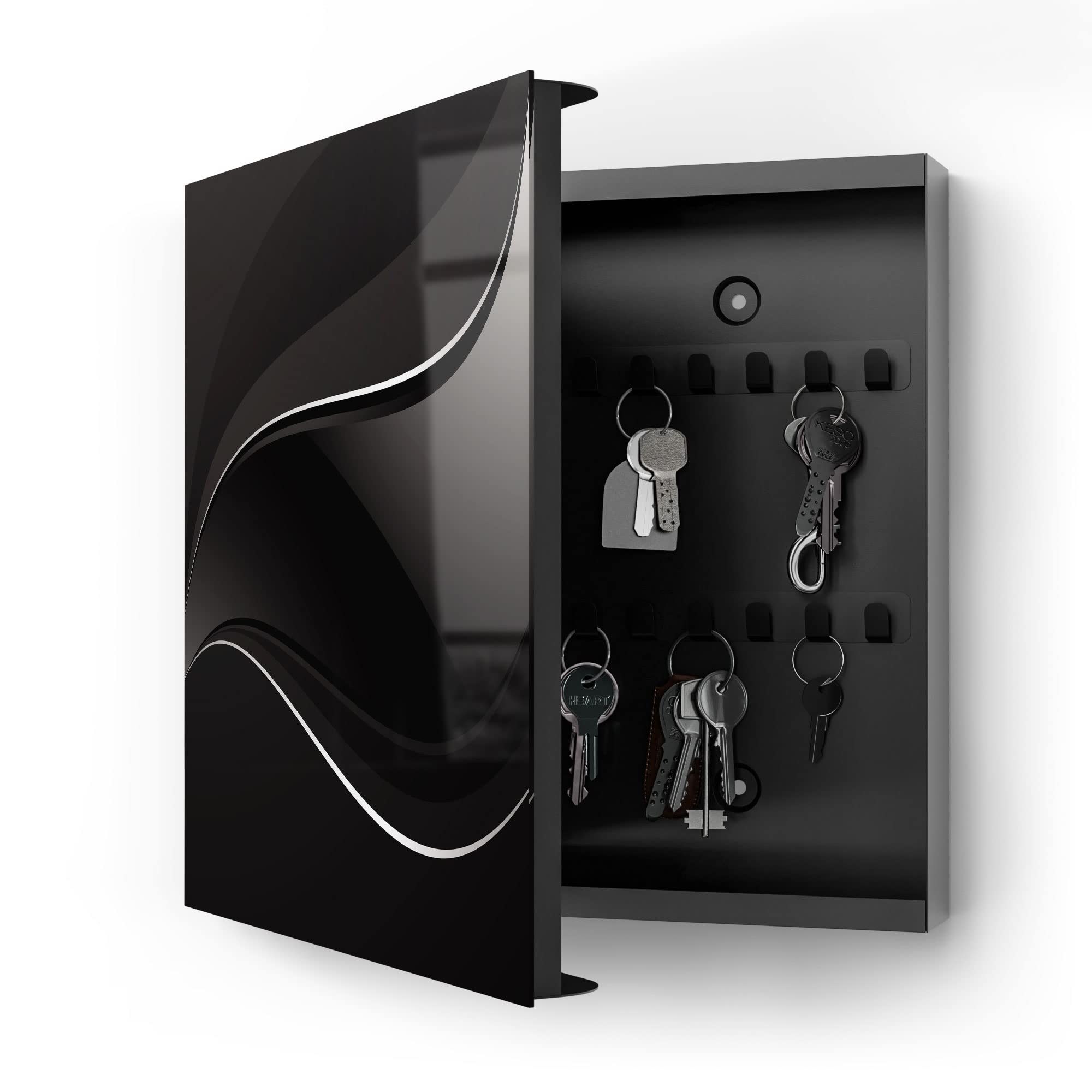 DEQORI Wanduhr 'Wand mit Gold-Struktur' (Glas Glasuhr modern Wand Uhr Design Küchenuhr