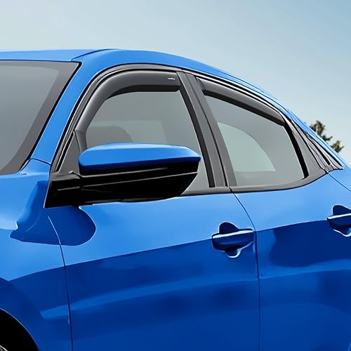 Miniatura 5 de Goodyear Deflectores de ventana inastillables en el canal para Honda Civic 2016-2021 Hatchback, protectores de lluvia, viseras de ventana para