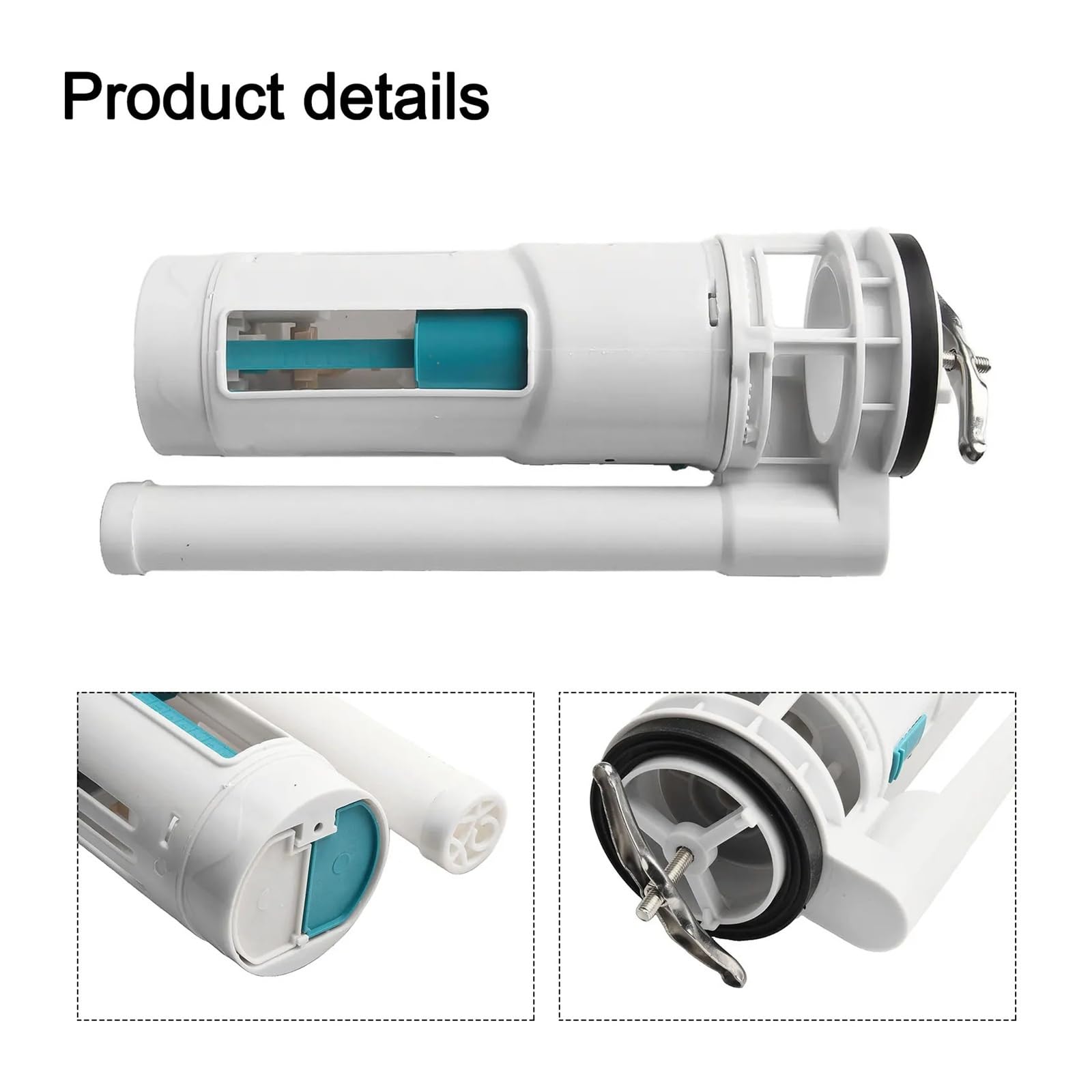 Fluxómetro manual para inodoro Cisternas de inodoro con orificio pasante roscado, válvula de doble descarga con tubo de rebose ajustable
