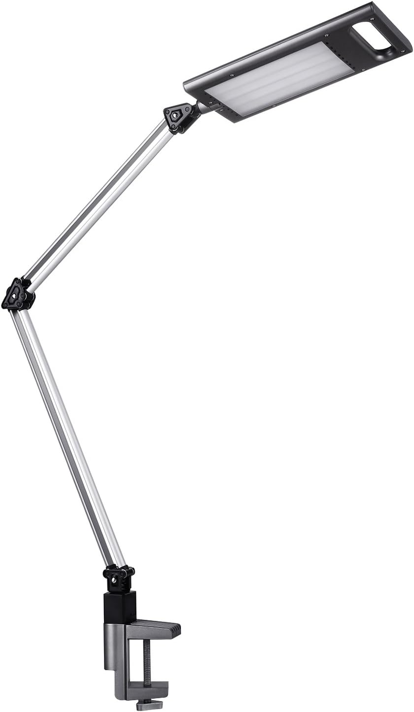 Clamp Table Lamp, Aglaia LED Desk Light, Architect Desk Lamp with Metal Clamp, Swing Arm, Dimmable, Sensitive Touch Control, 3 Level Brightness, Efficient for Office/Bedside/Work