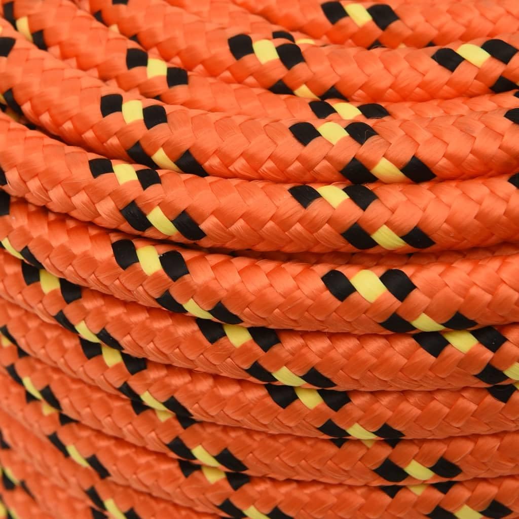 Cuerda Trenzada de la línea Outdoor, Cuerda for Barco Azul 2 mm 500 m Línea Trenzada de Polipropileno Resistente a la Intemperie for Vela Camping Jardín Uso(Orange/25m,12 mm)