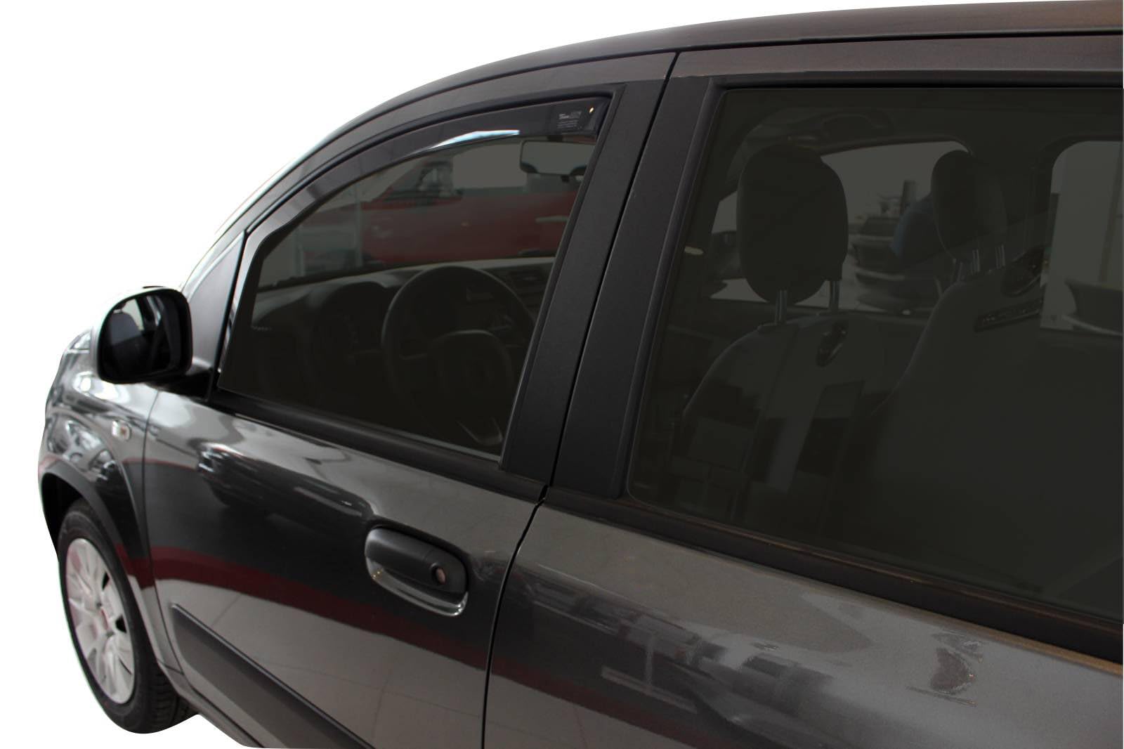 J&J AUTOMOTIVE Deflettori d'Aria per Fiat Panda 2012-2024, Set da 2 Pezzi, Nero Fumé Oscurato Heko