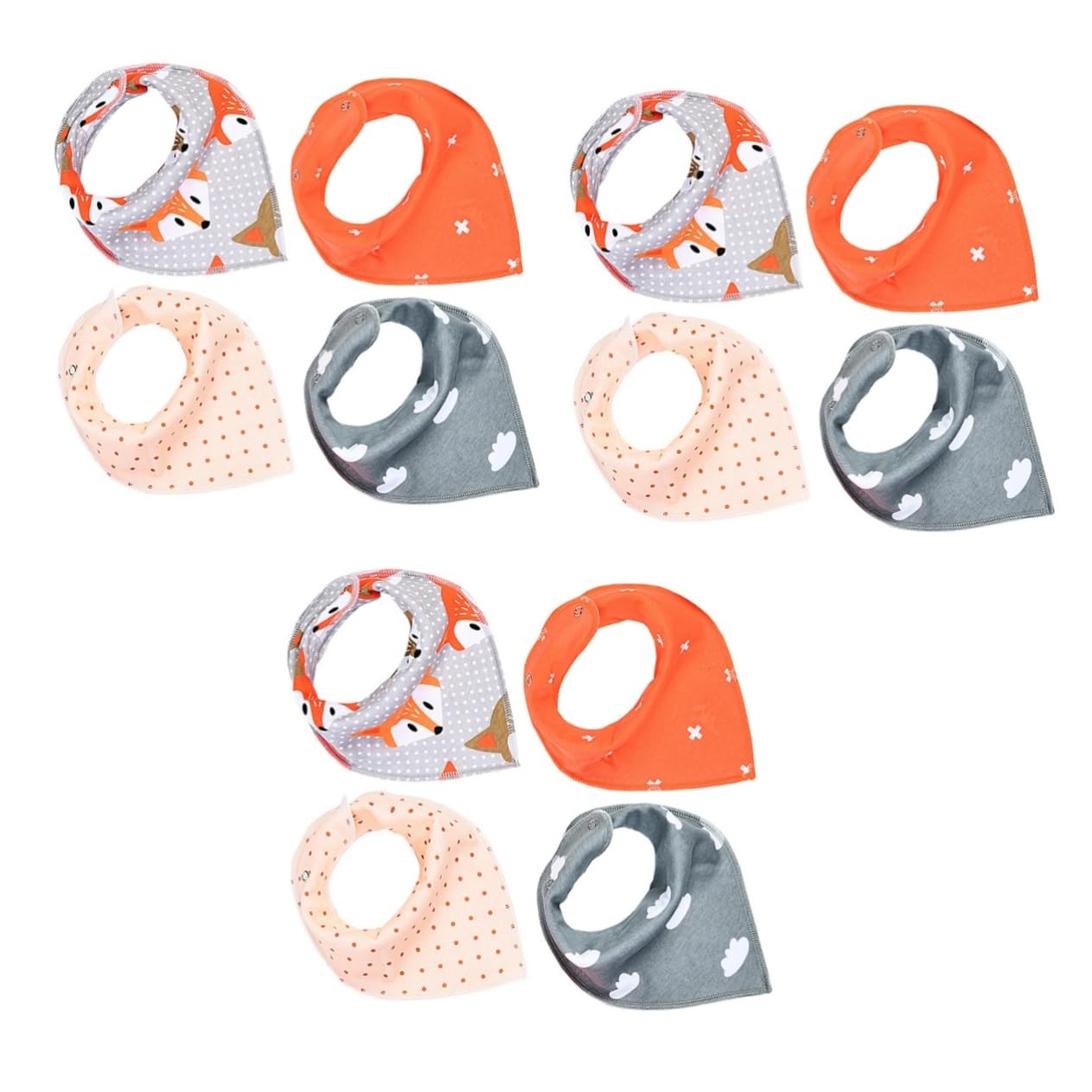 VICASKY 12piezas Baberos Bandana De Algodón Para Bebés Toallas Absorbentes Para Saliva Diseño Unisex y Estampados Modernos Perfectos Para Alimentación y Dentición