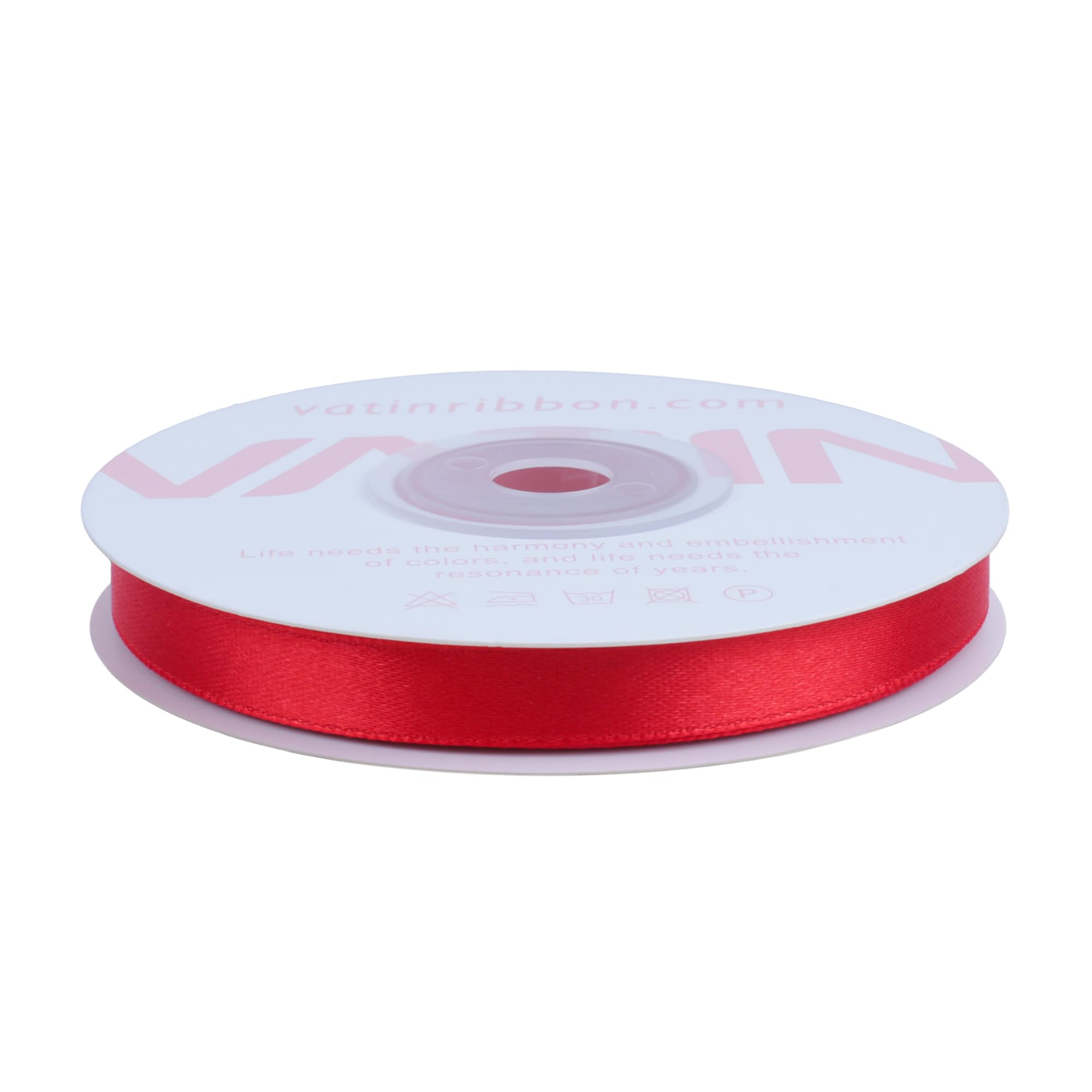 VATIN Red Satin Ribbon Polyester 10mm X 23m(25 Yards) Craft Fabric Ribbon Perfect for Gift Wrapping,Hair Bow,Party Balloon Trimming - Image 4