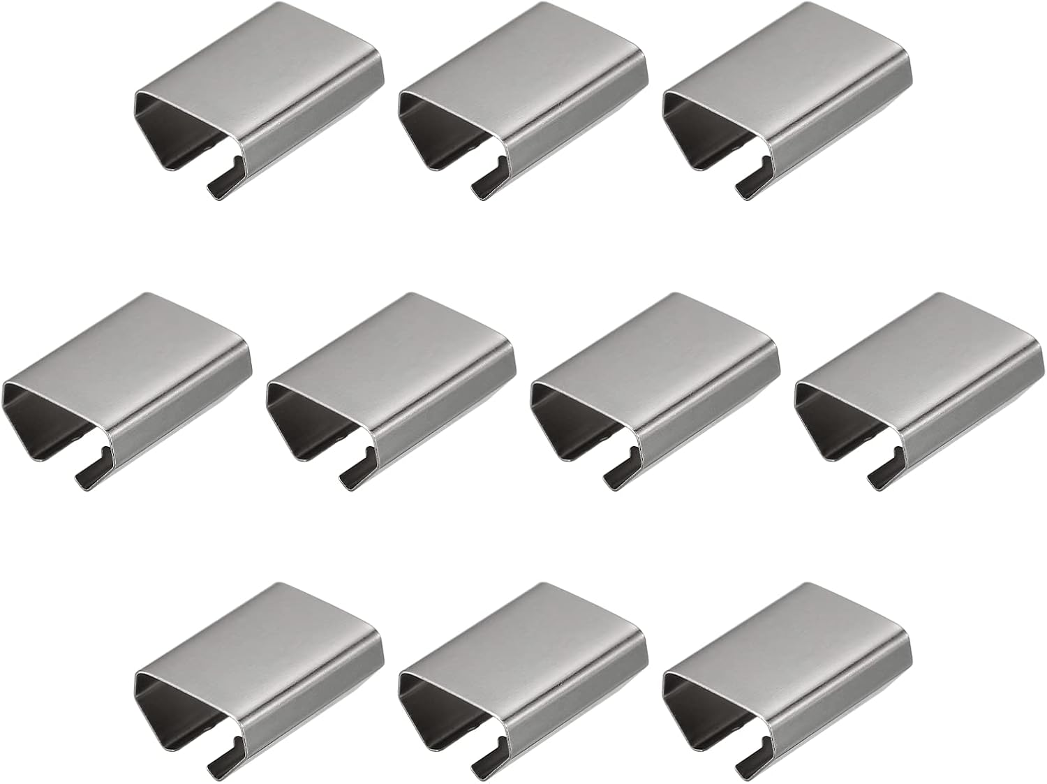 uxcell Fold Over Crimp End Caps, 80Pcs 20 x 16mm Ribbon End Clasp Tips Clamp Cord Ends for Jewelry DIY Craft Making, White Nickel