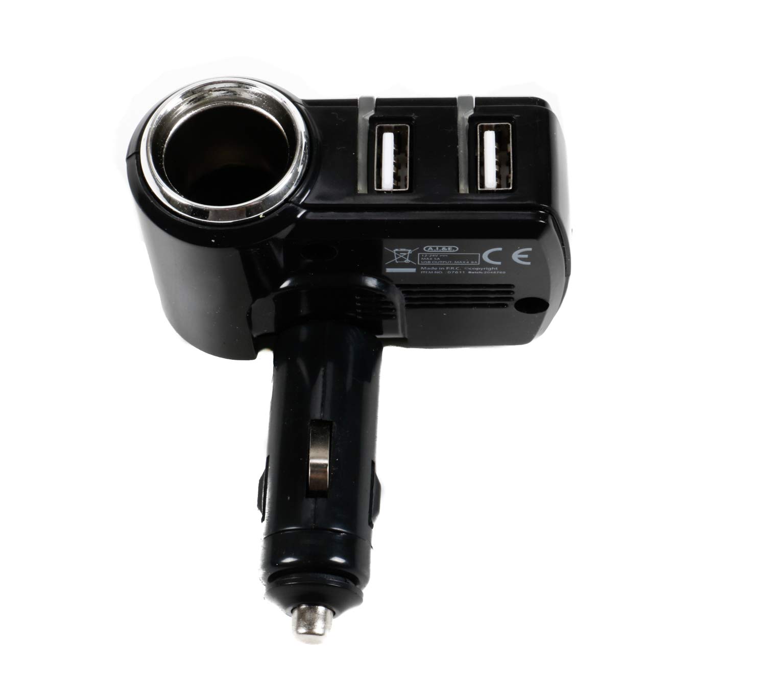 All Ride Gniazdo wtykowe z 2 portami USB, adapter gniazda zapalniczki samochodowej, wskaźnik LED statusu ładowania, przegub 90°, 12 24 V, maks. 5 A, do samochodu, ciężarówki, przyczepy kempingowej