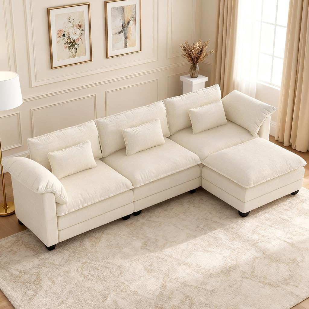 COMHOMA 120 inch L Shaped Sectional Sofa