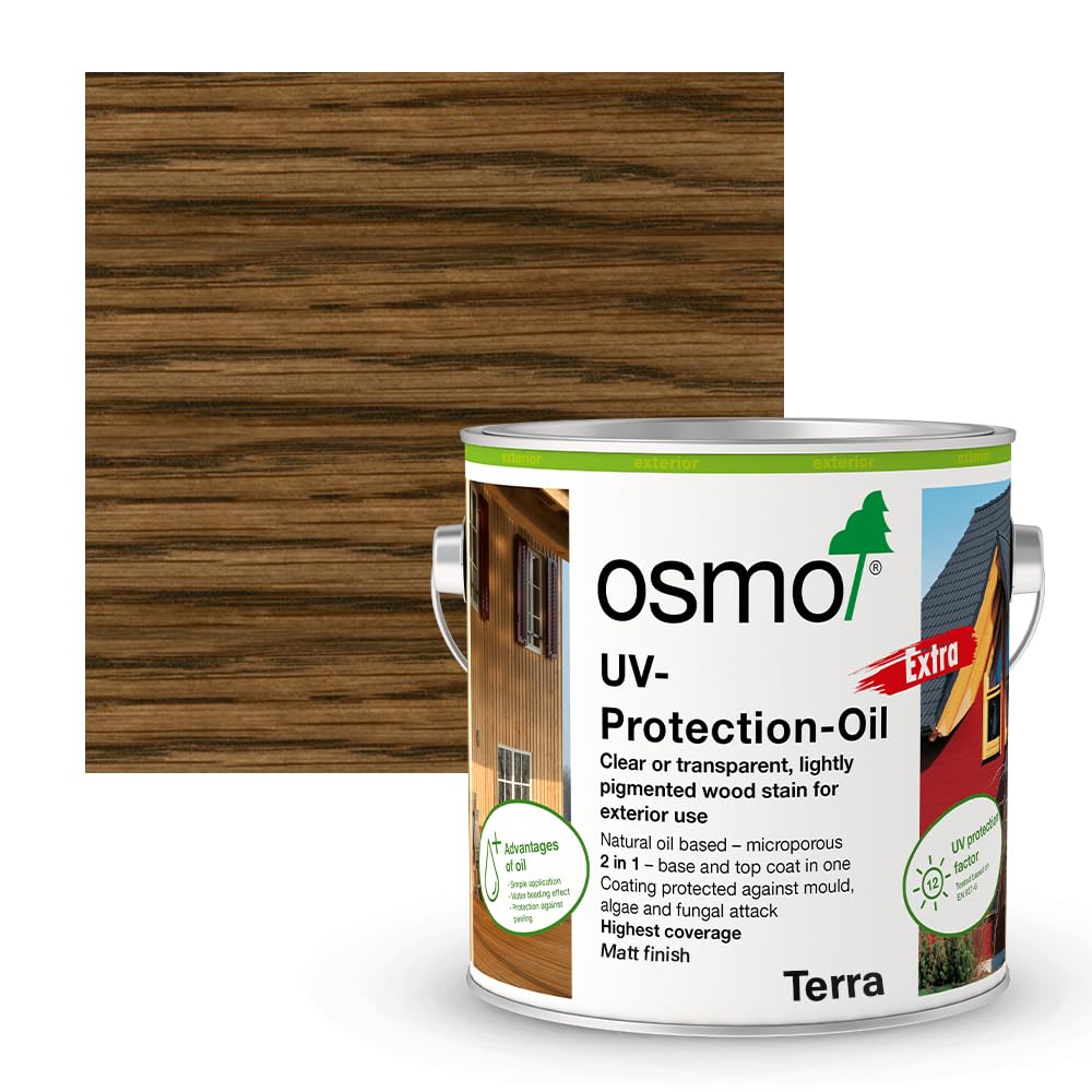Osmo UV Protection Oil Extra, Exterior Tints Wood Finish (Terra 3073, Matt, 2.5l) — image 1