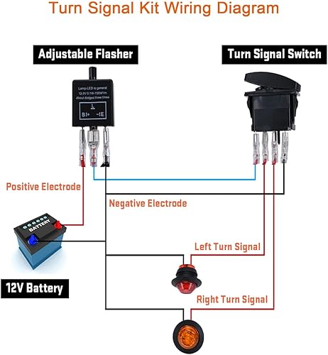 Miniatura 6 de Kit de señal de giro UTV ATV Street Legal Kit con interruptor basculante de señal de giro compatible con Polaris RZR Ranger Turbo Can-am, por lado