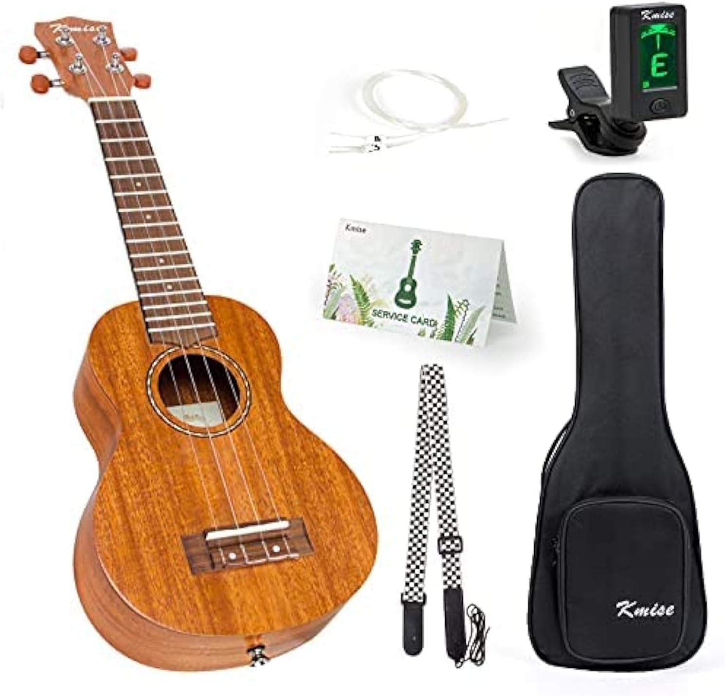 Kmise Left Handed Ukulele,Soprano Mahogany Ukelele 21 Inch Ukalalee with Gig Bag Tuner Strap String for Lefty Beginners Adults