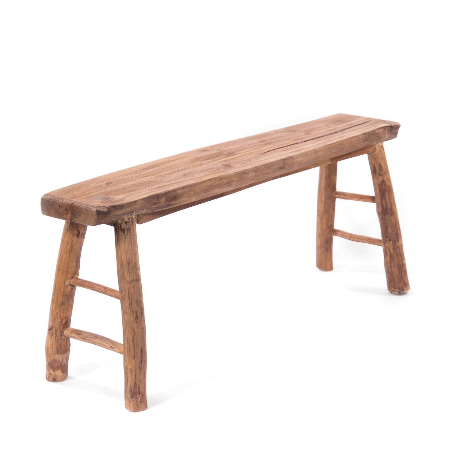DESIGN DELIGHTS Banc en Bois Malu 120 | Teck, 120x45 cm, avec entretoises | Bois flotté Banc, Bord darbre Banc dappoint, Banc de lit, Banc de Cuisine