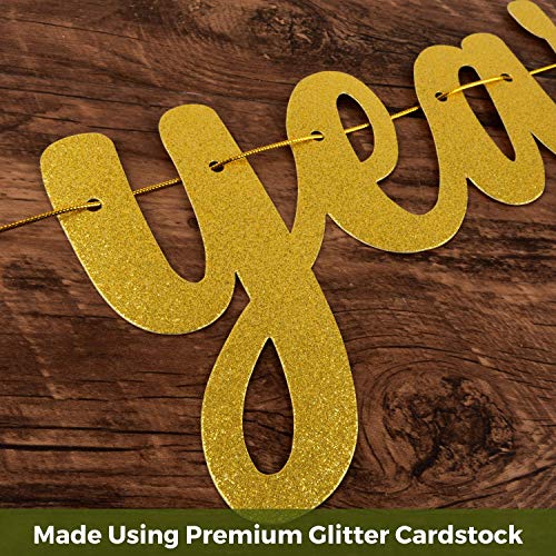 Party101 Gold Glitter One Wild Year Banner - Wild One Birthday Decorations - Baby First 1St Birthday Decorations For Boys & Girls - Kids Safari, Dinosaur, Jurassic, Zoo & Jungle Theme Party Supplies #TOP2