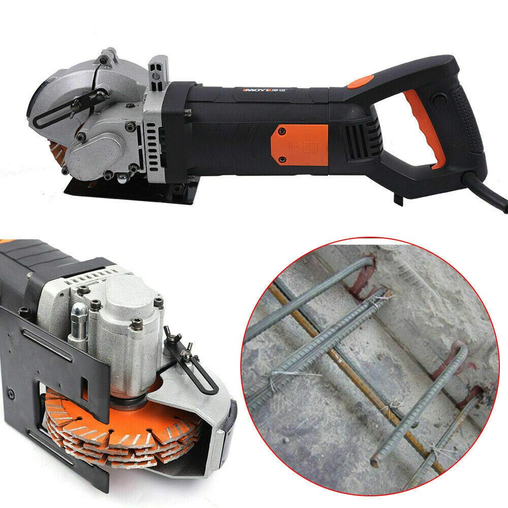 Herramienta de corte para muros, 4800 W, excavadora eléctrica de pared, con bomba de agua, 360 grados de profundidad, 42 mm, ranura para pared, bomba de agua con hoja de sierra