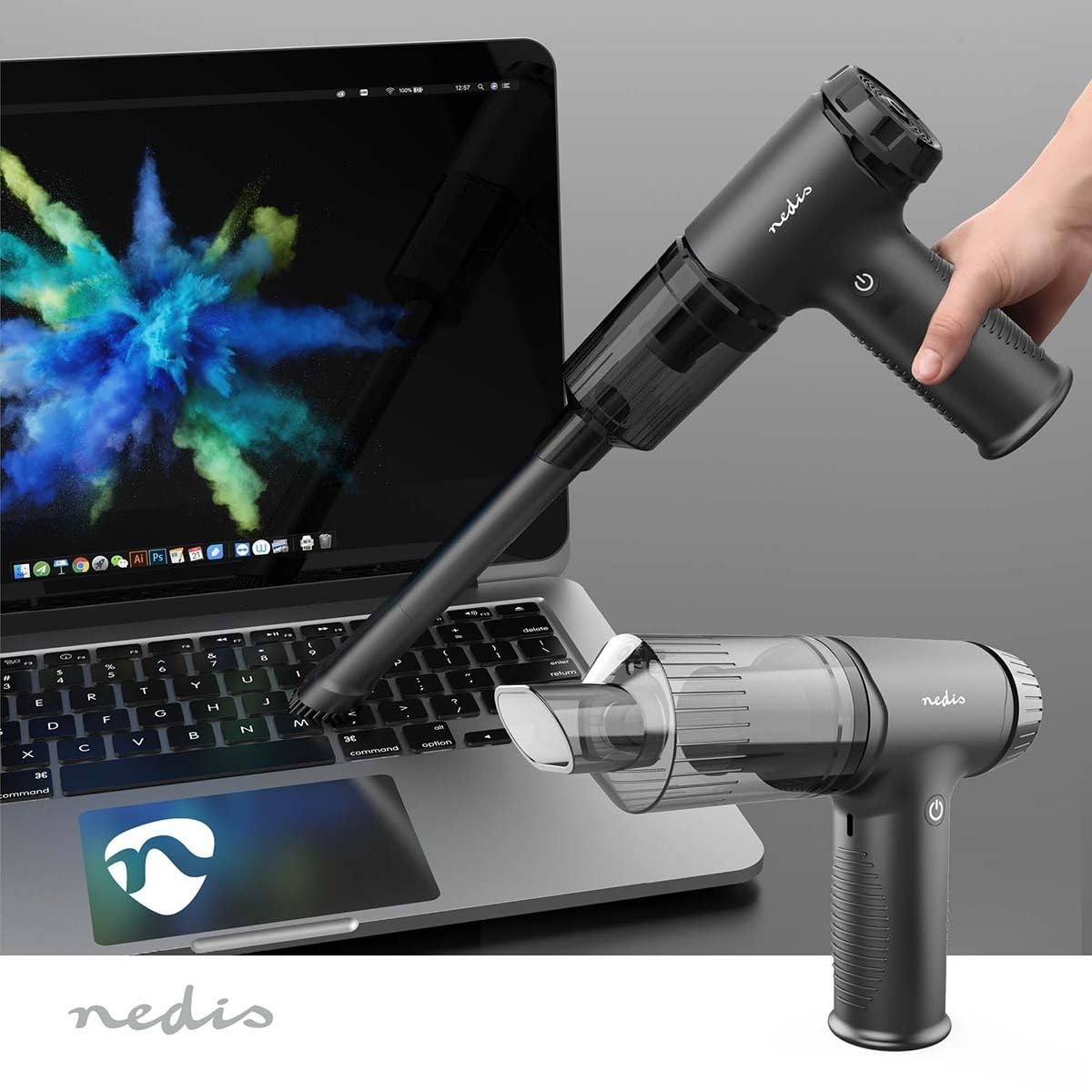 Aspirador de Mano | Soplador de Aire | 90 W | Recargable | Seco | Litio-Ion | Negro