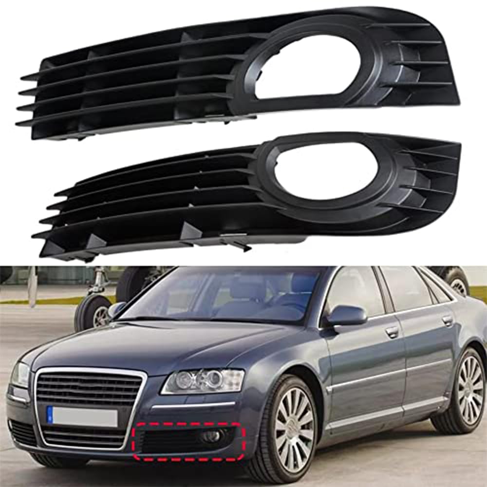 Front Bumper Grille Grill, For Audi A8 D3 2005 2006 2007 Glossy Black Heatproof Bumper Mesh Grill Replacement assemblies Styling Accessories