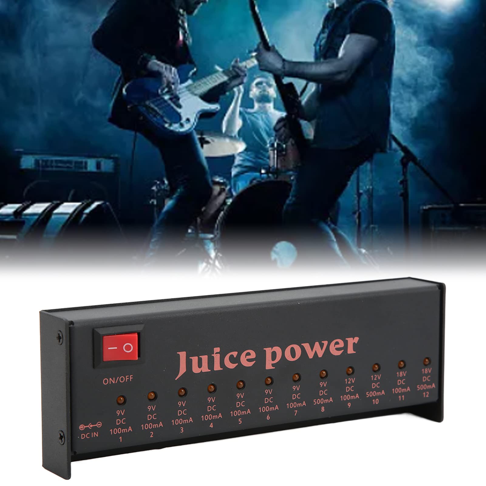 Dilwe Alimentatore per Pedale Effetti per Chitarra, 12 Uscite CC Isolate 9 V 12 V 18 100 MA 500 MA, con Protezione da Cortocircuito, per Effetti Digitali Analogici e Amplificatori a (Spina UE