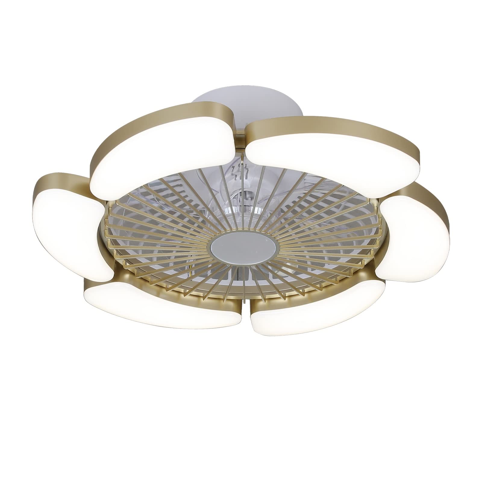 Ventilateur de plafond silencieux Ycwdcsden pour chambre à coucher avec lumière LED douce
