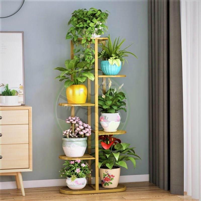 TRUST STORE® 6 TIER 7 POTTED IRON METAL PLANT STAND FOR OUTTDOOR, INDOOR BALCONY LIVING ROOM {WITHOUT POT} (7POT)… (Golden) (B0CBF35P11) Amazon Price History, Amazon Price Tracker