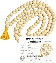 Original Tulsi Mala for Men & Women | Handcrafted Rama Tulsi Wood Japa Mala with Beads for Shiv Bhakti, Meditation, Pooja & Spiritual Jaap | Natural Sacred Beads | Wearable (16 inch)