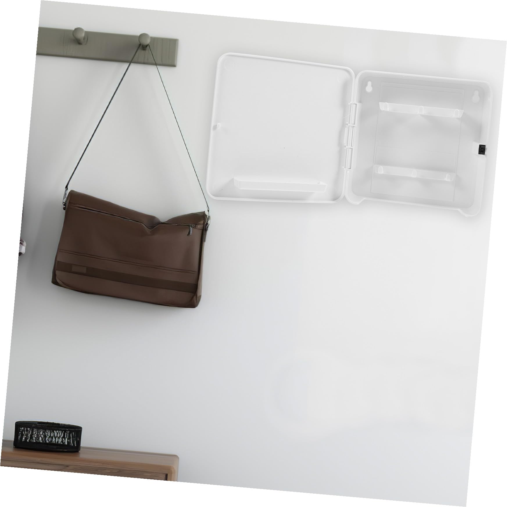 SHINEOFI Porta Llaves Magnético de Pared sin Taladro, Gancho para Puerta Trasera, Caja Organizadora de Plástico Color Claro, Compacto, para Entrada y Oficina, Estante Tapa para Llaves