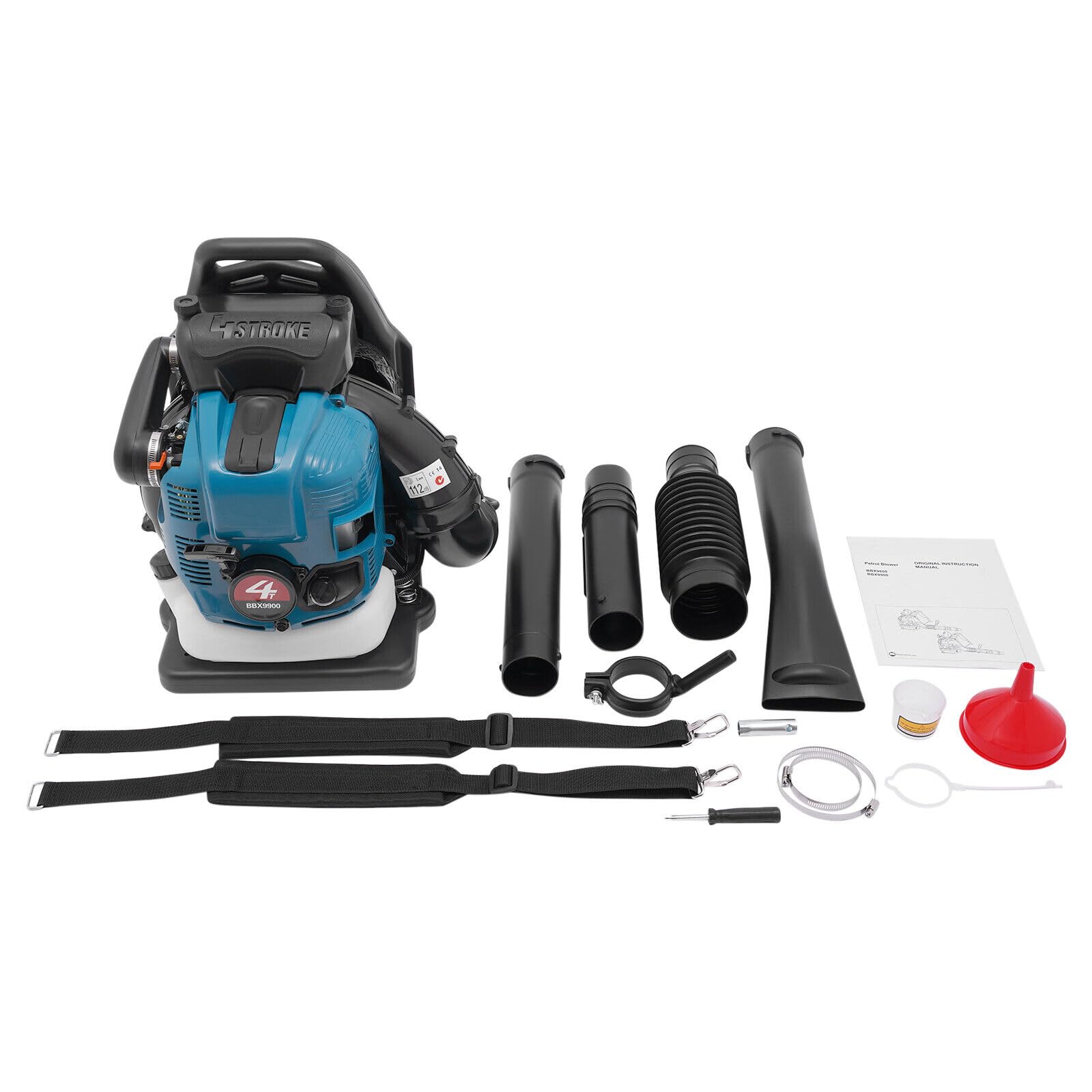 Ventola zaino soffiatore, potente bolle e basso consumo di carburante a gas soffiatore a foglia, ventilatore cordless 75.6cc per yard, giardino, cura del prato e pulizia della strada