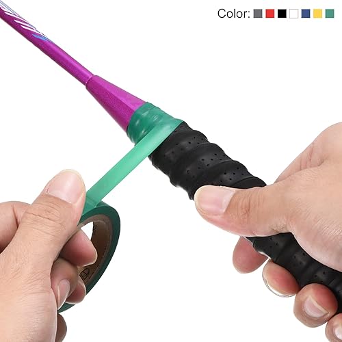 Miniatura 5 de PATIKIL Cinta de acabado de agarre de 26 pies, paquete de 8 cintas de acabado de raqueta de PVC, accesorios de raqueta, sello adhesivo para tenis,