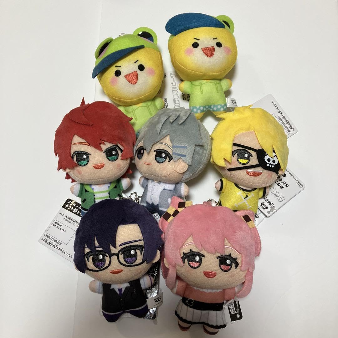 正絹付下カラフルピーチぬいぐるみ7体セット