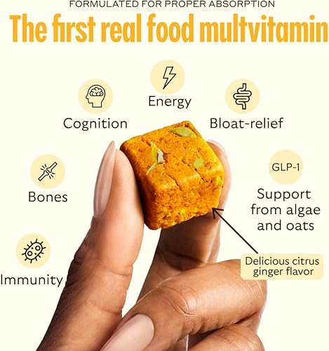 Miniatura 3 de The GEM Bite Daily Multi 4 x 7-Bite Pack  Jengibre cítrico  Soporte todo en uno para energía, intestino, piel, hueso, cerebro e inmunidad  Complejo