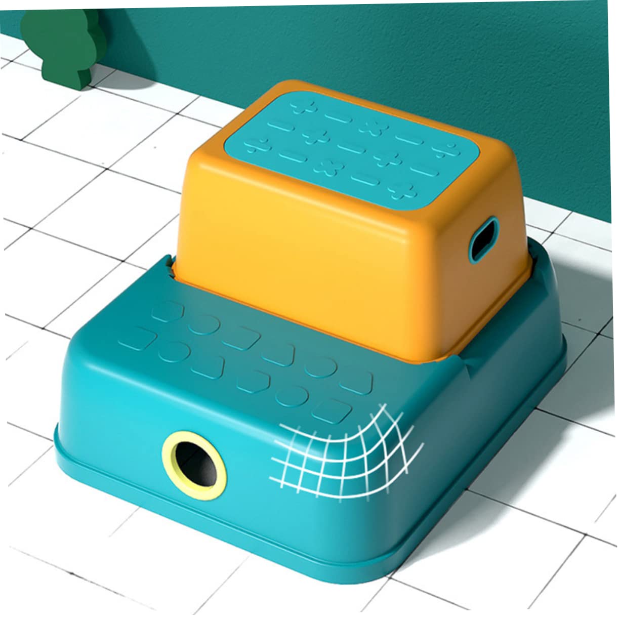Taburete de Seguridad para Niños Pequeños de Dos Escalones Azul