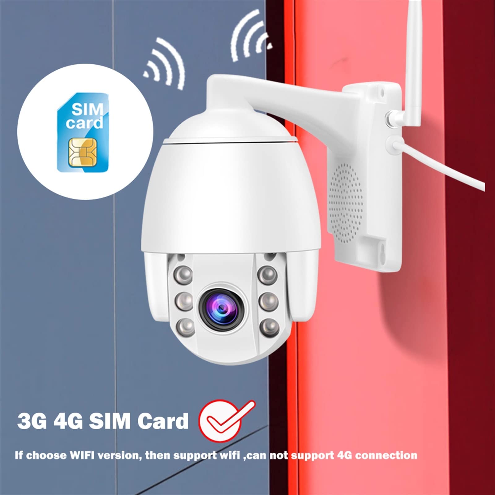 Telecamera Wifi Esterno, Telecamera di sicurezza 1080P Outdoor PTZ 5X Zoom ottico CCTV Videosorveglianza Cam 4G SIM Card Visione notturna a colori P2P Camhi FTP ,Sicurezza, Antifurto(UPGRADE_WIFI CAM