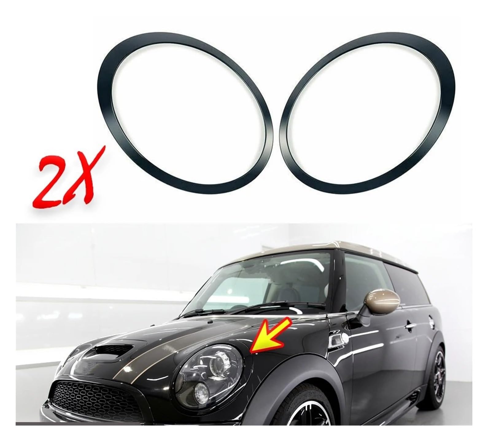 BMW純正F55.56.57用ヘッドライト ブラックリング左右セット BMW純正F55.56.57用ヘッドライト ブラックリング左右セット BMW MINI