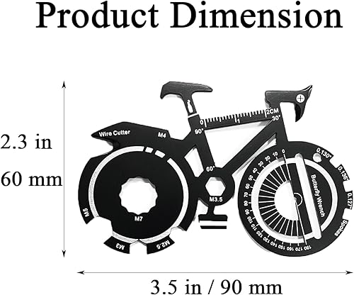 Miniatura 2 de 1 tarjeta multiherramienta 20 en 1 con forma de bicicleta, herramienta de bolsillo multiusos para supervivencia deportiva al aire libre