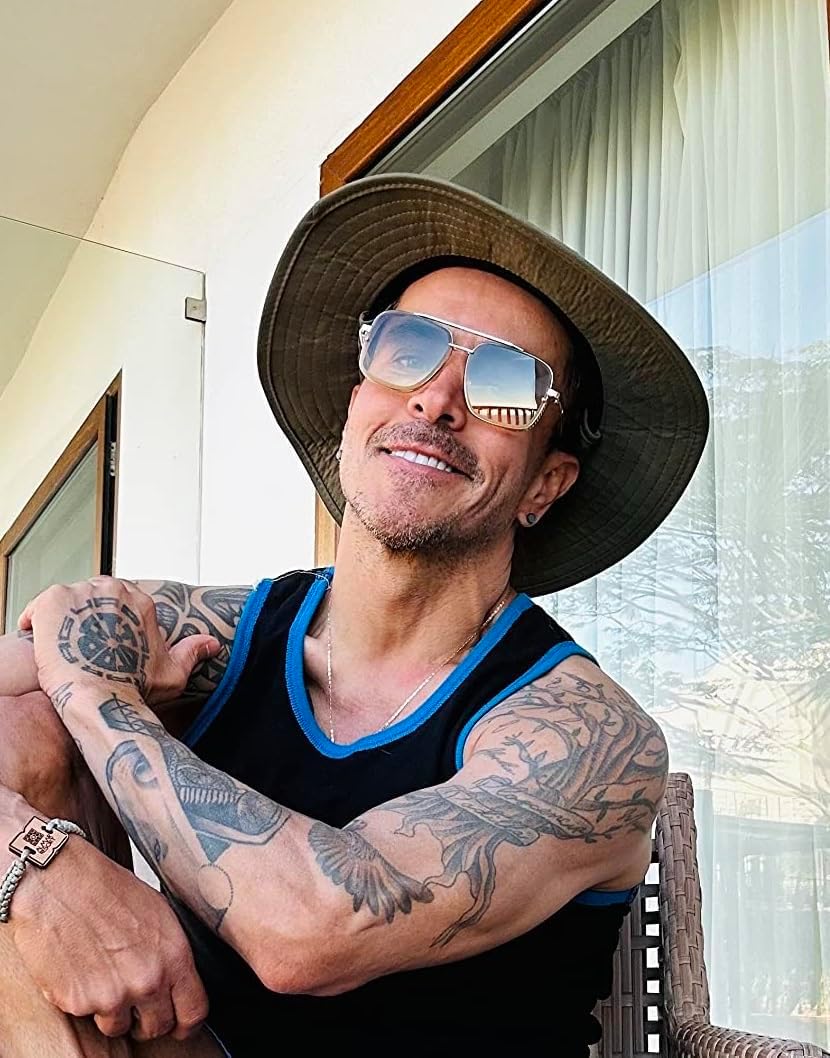 FEISEDY Sunglasses Mens Women Vintage Pilot Square Trendy Metal Steampunk Fishing Driving Sun Glasses B2894 - Image 2